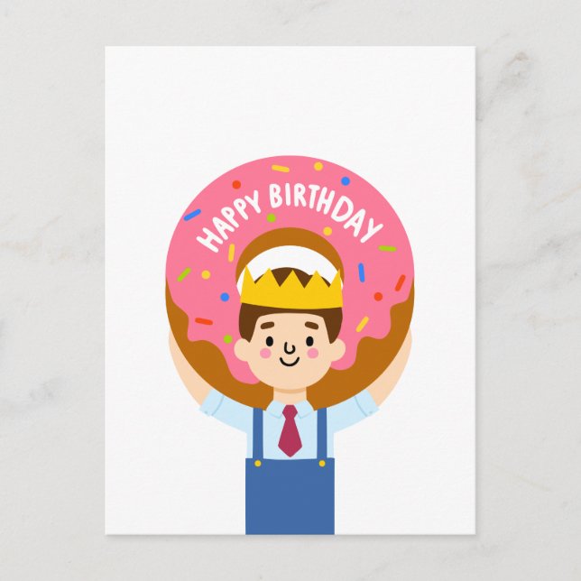 Happy Birthday donut Postcard (Front)