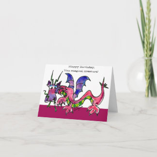 Happy Birthday Dragon Beast Friend Card
