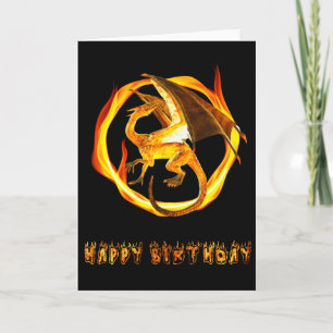 Happy Birthday Dragon Fire Card
