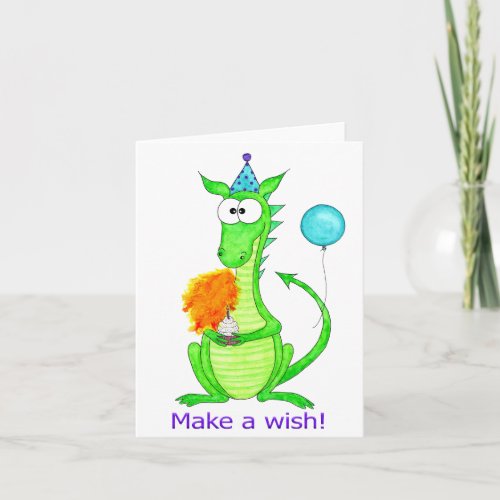 Happy Birthday Dragon Folded Greeting Card
