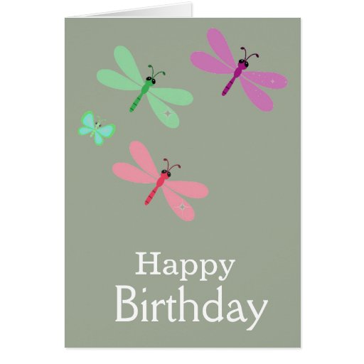 Happy Birthday Dragonflies Card | Zazzle