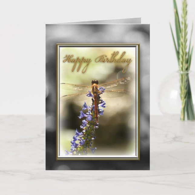 Happy Birthday Dragonfly Card (Front)