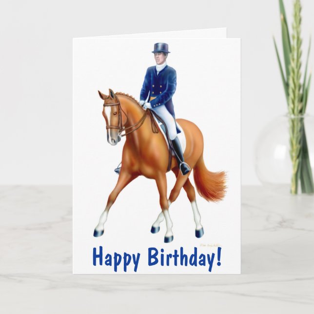 Happy Birthday Dressage Horse Card (Front)