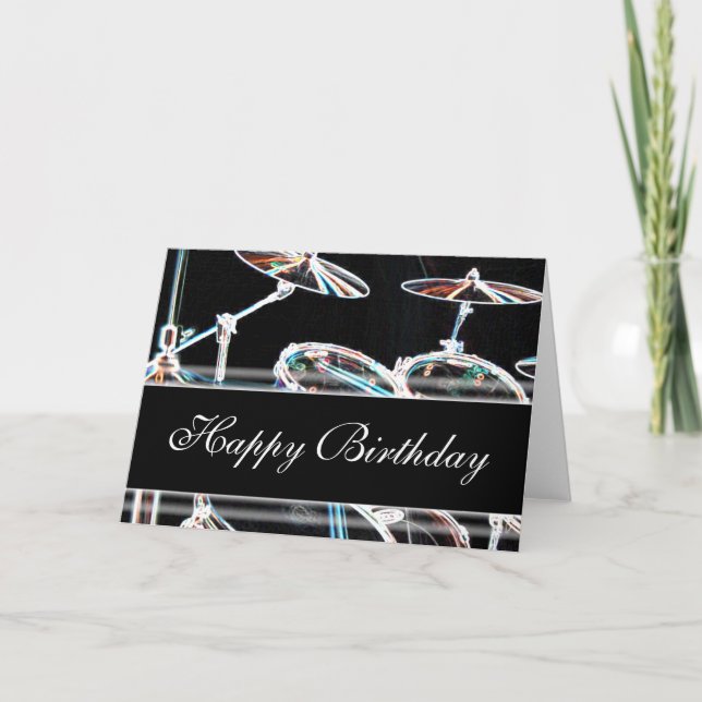 Happy Birthday - Drum Kit Card (Front)