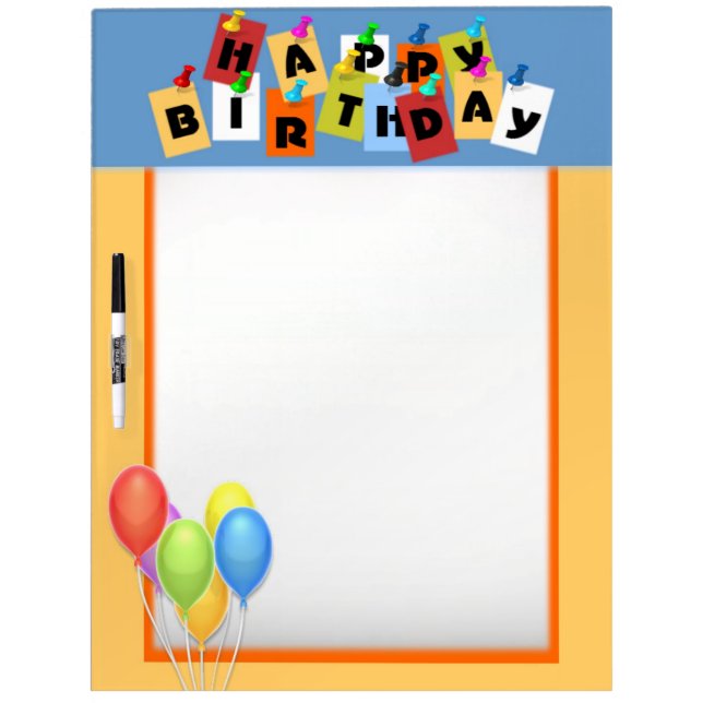 Happy Birthday Dry Erase Board (Front)