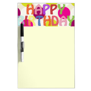 Happy Birthday Dry Erase Board