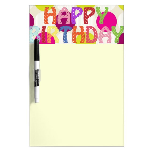 Happy Birthday Dry Erase Board (Front)