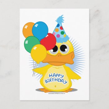 Happy Birthday Duck Postcard by fightcancertees at Zazzle