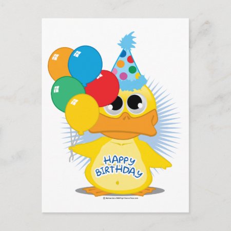 Happy Birthday Duck Postcard