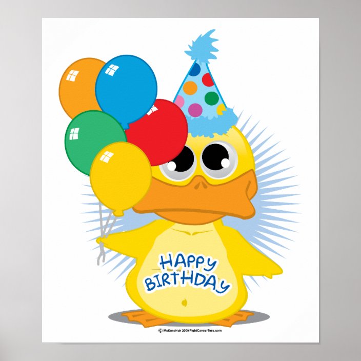 Happy Birthday Duck Poster | Zazzle.com