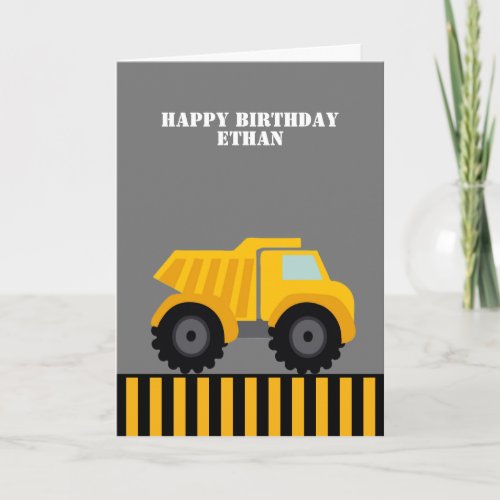 Happy Birthday Dump Truck First Card