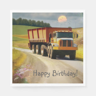 Happy Birthday Dump Truck Napkins