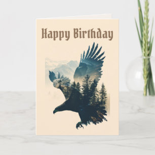 Happy Birthday - Eagle Landscape Birthday Card