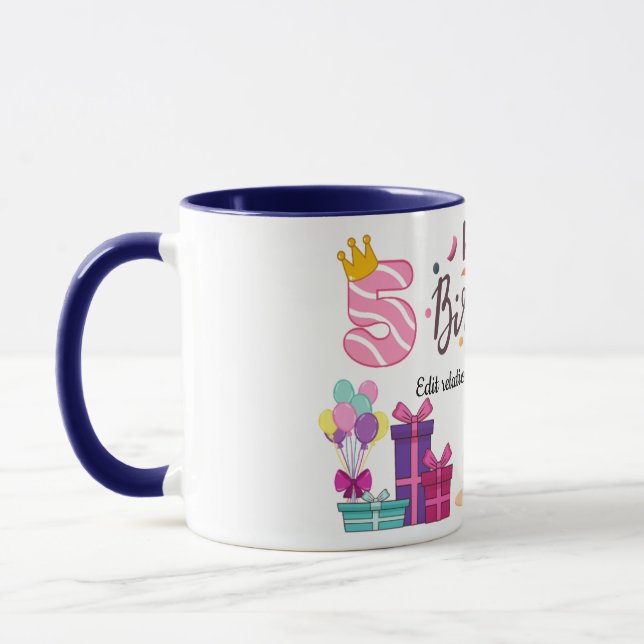 Happy Birthday Editable Design  Mug (Left)