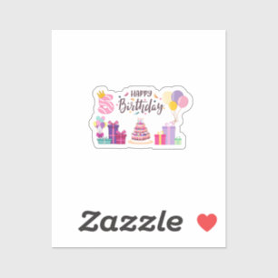 Happy Birthday Editable Design Sticker