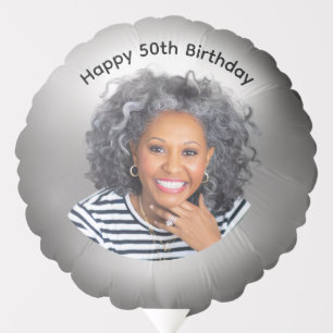 Happy Birthday Editable Silver Balloon