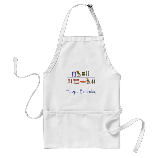 Happy Birthday Egyptian Hieroglyphics Adult Apron (Front)