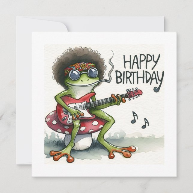 Happy Birthday Electric Guitar  Card (Front)