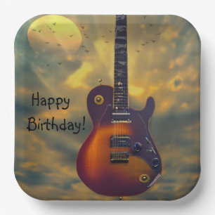 Happy Birthday Electric Guitar Paper Plates