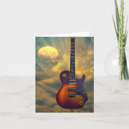 Happy Birthday Electric Guitar Thank You Card