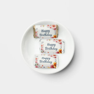 Happy Birthday Elegant Floral Wreath Hershey's Miniatures