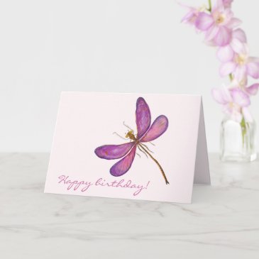 Happy birthday! Elegant Purple Dragonfly