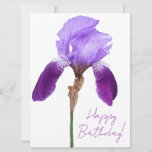 Happy birthday elegant purple iris floral  boho holiday card<br><div class="desc">This stylish card was created by Berglind Design.

© Berglind Design. All rights reserved.</div>