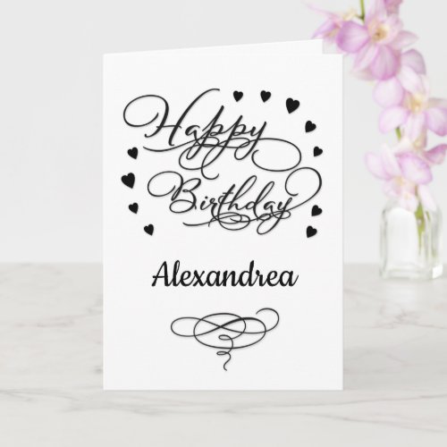 Happy Birthday Elegant Stylish Script Personalize
