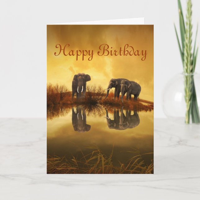 Happy Birthday Elephants Card (Front)
