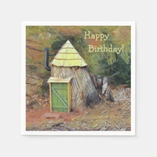 Happy Birthday Elf House Paper Napkins