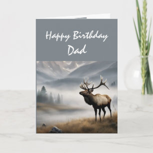 Happy Birthday Elk Dad who is Outstanding Card
