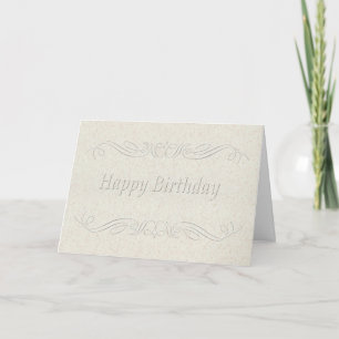 Happy Birthday embossed scroll Card