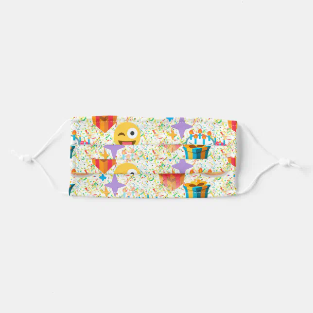 happy birthday emoji adult cloth face mask | Zazzle