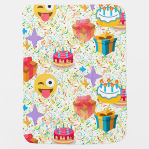 happy birthday emoji baby blanket