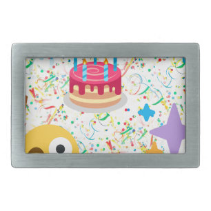 happy birthday emoji belt buckle
