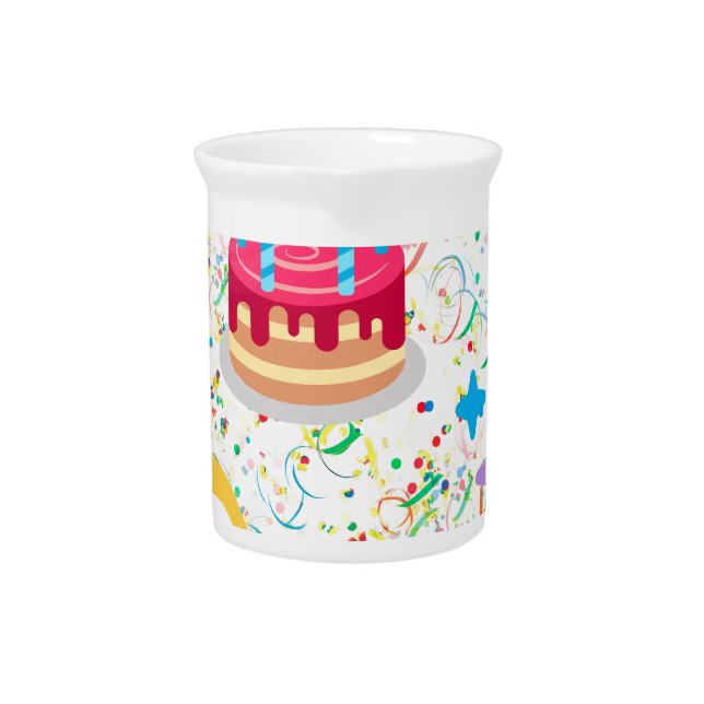 happy birthday emoji beverage pitcher (Front)
