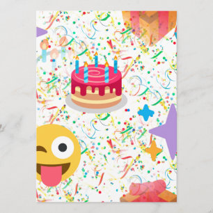 happy birthday emoji card