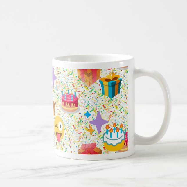 happy birthday emoji coffee mug (Right)