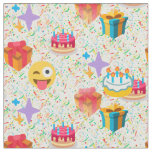 happy birthday emoji fabric