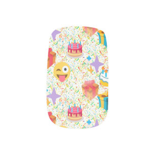 happy birthday emoji nail wraps stickers