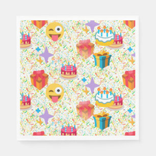 happy birthday emoji napkins