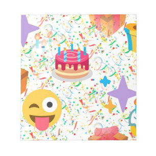 happy birthday emoji notepad