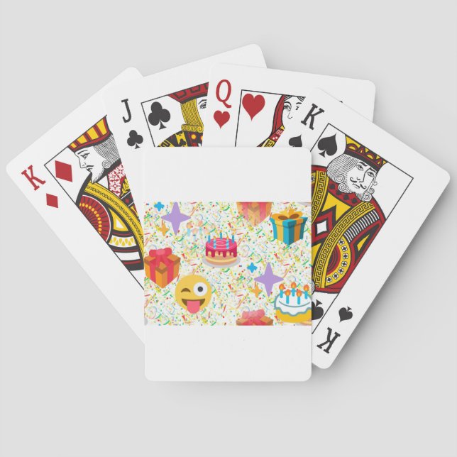 happy birthday emoji poker cards (Back)