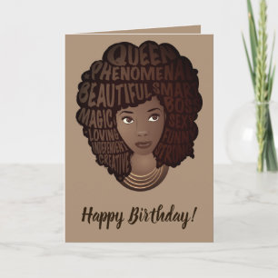 Happy Birthday, Encouraging Black Women, Brown Card