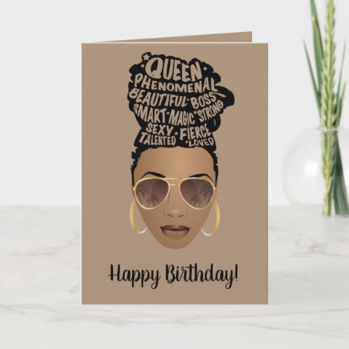 Happy Birthday Encouraging Black Women Brown Card