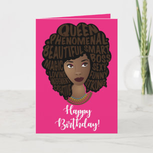 Happy Birthday! Encouraging Black Women, Hot Pink Card