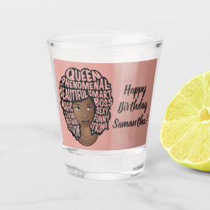 Happy Birthday, Encouraging Black Women, Pink Shot Glass