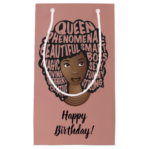 Happy Birthday Encouraging Black Women Pink Small Gift Bag