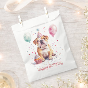 Happy Birthday English Bulldog Favor Bag