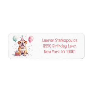 Happy Birthday English Bulldog Label